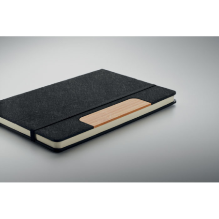 Coffret personnalisable avec un carnet A5 RPET et son stylo en bambou NOTEMIX