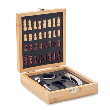 Coffret sommelier personnalisable avec un jeu d'échecs - CHESSET