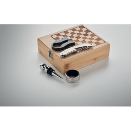 Coffret sommelier personnalisable avec un jeu d'échecs - CHESSET