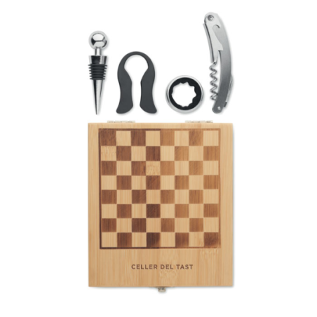 Coffret sommelier personnalisable avec un jeu d'échecs - CHESSET