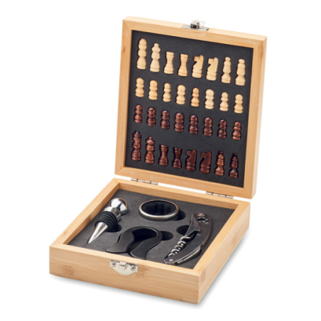 Coffret sommelier personnalisable avec un jeu d'échecs - CHESSET