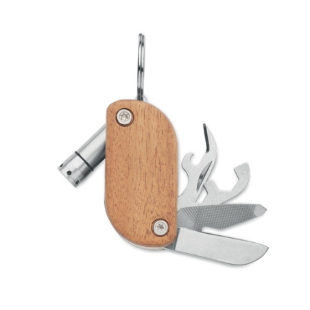 Couteau de poche multifonction en inox et acacia - WODYCUT