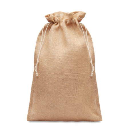 Grand sac cadeau en jute personnalisable 30x47 cm