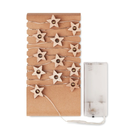 Guirlande de noël en forme d'étoiles dans son coffret kraft personnalisable