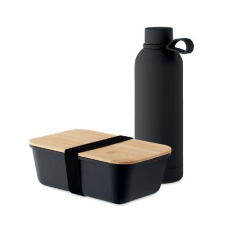 Set avec une lunch box 900 ML et une gourde isotherme 500 ML personnalisables - EMERALD