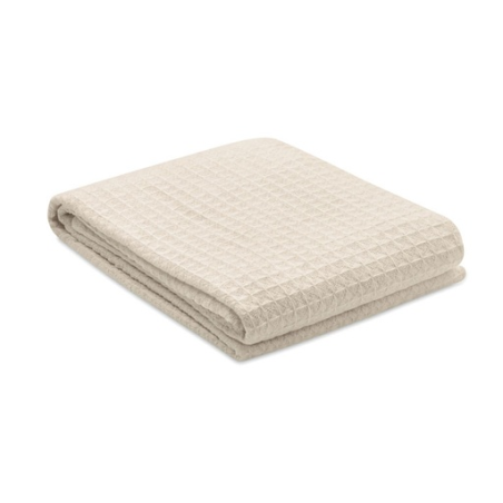 Plaid personnalisable en coton gaufrée 350 gr/m² dans sa boite cadeau