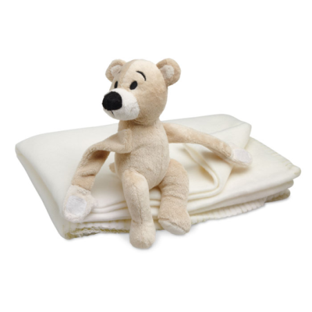 Couverture polaire personnalisable pour enfant avec son ours en peluche