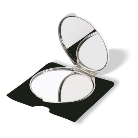 Double miroir de poche personnalisable en aluminium