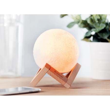 Enceinte bluetooth 5.0 personnalisée en forme lune 3W et lampe chaude