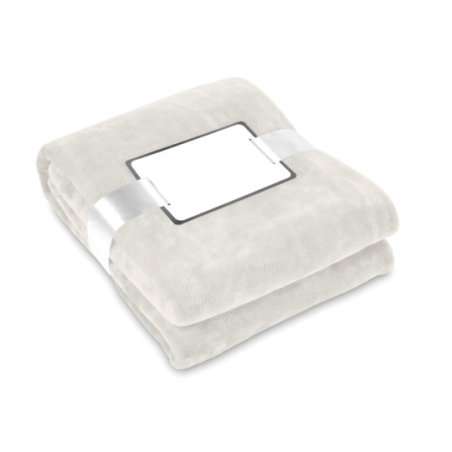 Plaid personnalisable en polaire blanche 280 g/m2