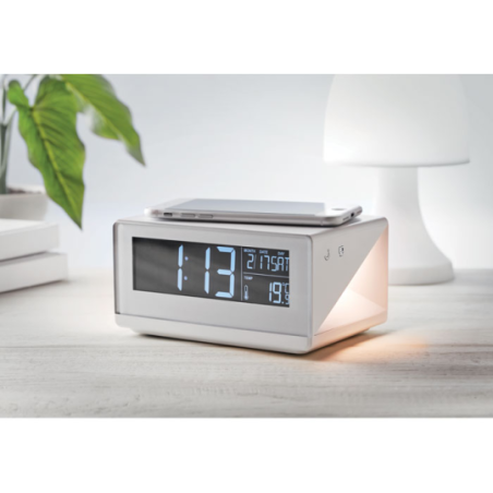 Réveil matin personnalisable avec chargeur sans fil et station météo