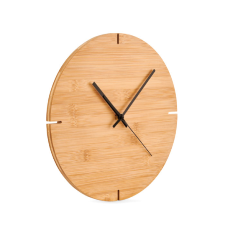 Horloge murale personnalisable en bambou