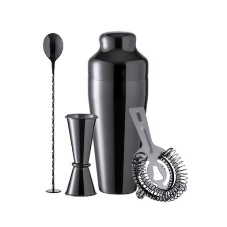 Set Cocktail personnalisable en acier inoxydable avec shaker 500ml et 4 accessoires