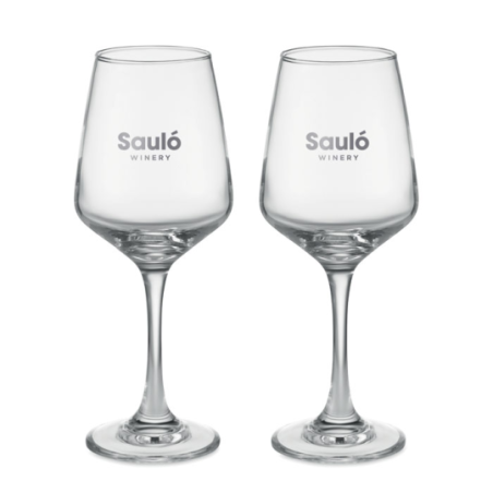 Ensemble de 2 verres à vin personnalisables 400 ml