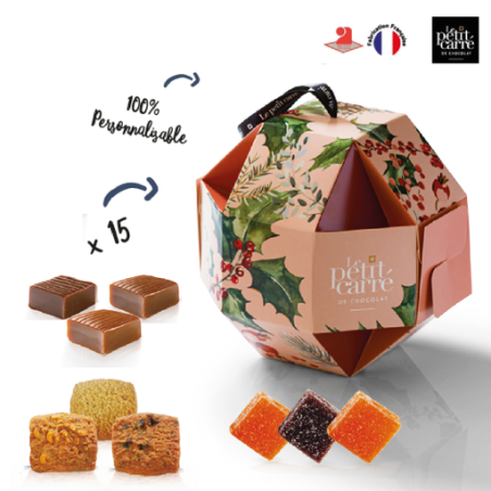 Boule de noël personnalisée 17 cm - 15 gourmandises