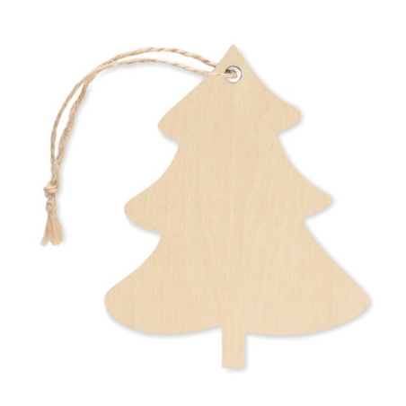 Décoration de Noël personnalisée en forme de sapin en contreplaqué et corde de jute 7,9 X 6,3 cm