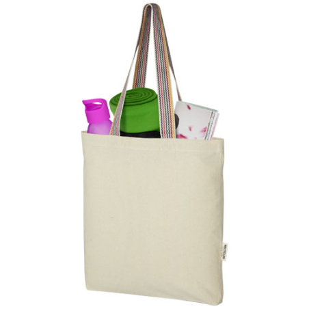 Tote bag publicitaire Rainbow de 5 l en coton recyclé 180 g/m²