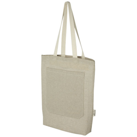 Tote bag personnalisé Pheebs en coton recyclé 150 g/m² de 9 l avec poche avant