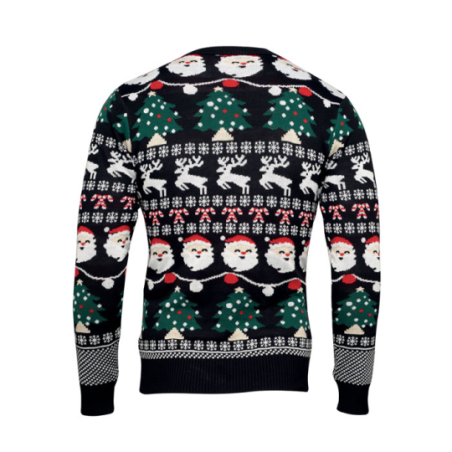 Pull de Noël personnalisable avec 10 lumières LED taille L/XL piles incluses