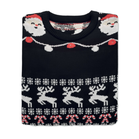 Pull de Noël personnalisable avec 10 lumières LED taille L/XL piles incluses