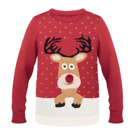 Pull de Noël personnalisable motif Renne avec 10 lumières LED taille L/XL piles incluses