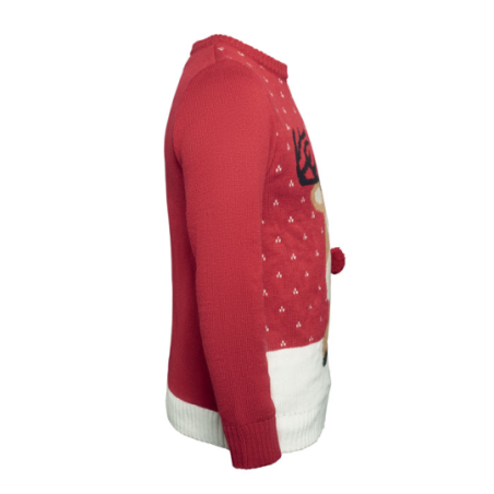 Pull de Noël personnalisable motif Renne avec 10 lumières LED taille L/XL piles incluses