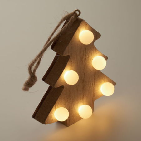 Sapin personnalisable en bois avec 6 lumières LED