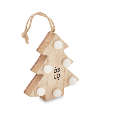 Sapin personnalisable en bois avec 6 lumières LED