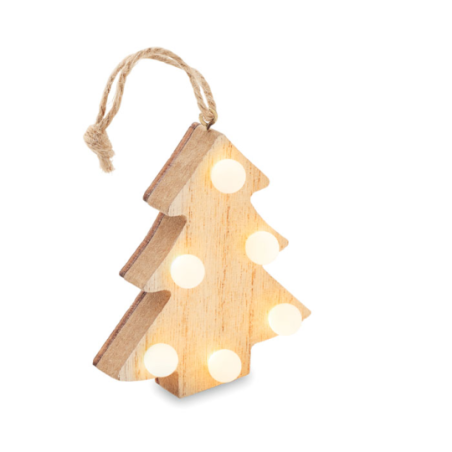 Sapin personnalisable en bois avec 6 lumières LED