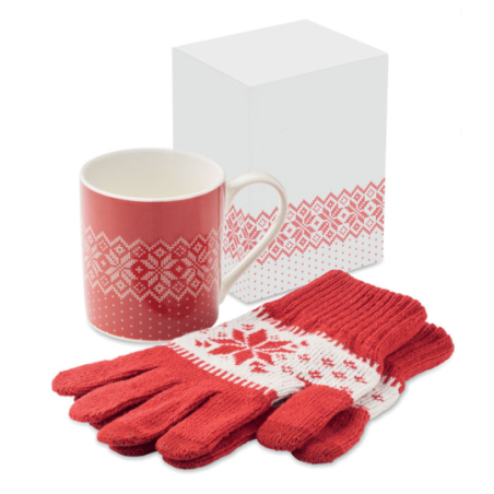 Set personnalisable mug et gants hiver