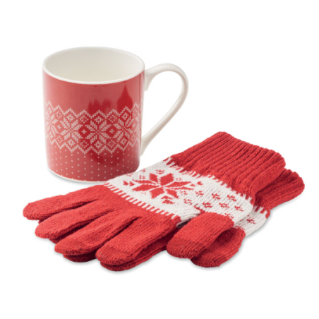 Set personnalisable mug et gants hiver