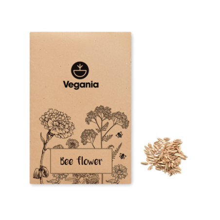 Sachet personnalisable de graines mélange de fleurs mellifère en papier kraft