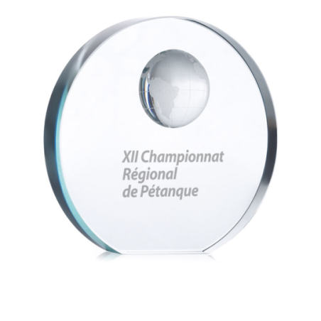 Trophée personnalisable globe en verre