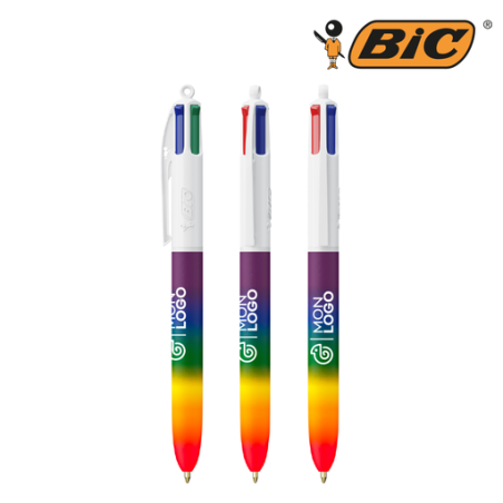 Stylo bille personnalisable BIC® 4 Couleurs® Rainbow Decor