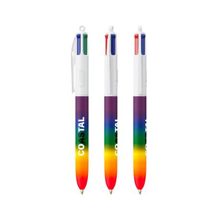 Stylo bille personnalisable BIC® 4 Couleurs® Rainbow Decor