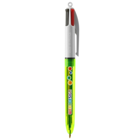 Stylo bille personnalisé Bic 4 couleurs fluo