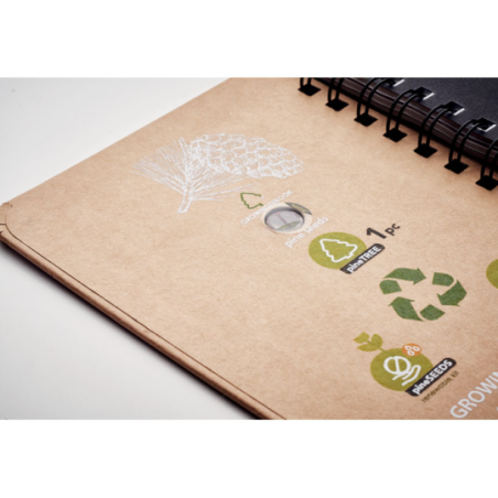 Carnet personnalisable en papier à semer graine de Pin - GROWNOTEBOOK™