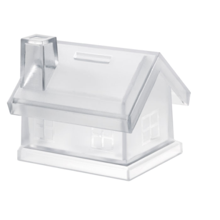 Tirelire personnalisable en forme de maison en plastique