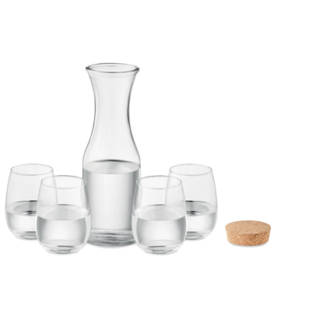 Set de boisson personnalisable avec carafe et 4 verres en verre recyclé