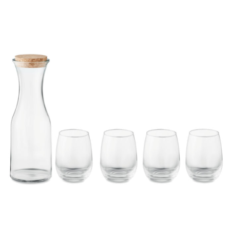 Set de boisson personnalisable avec carafe et 4 verres en verre recyclé