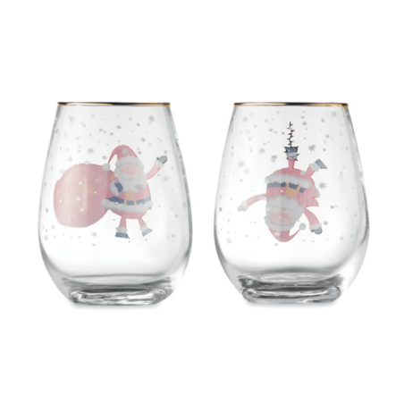 Set personnalisable de deux verres de Noël