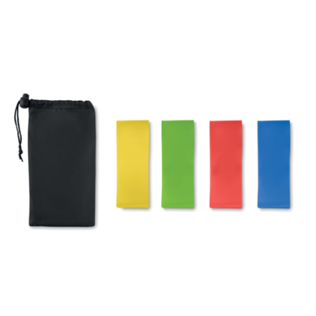 Set personnalisable de 4 bandes de fitness TPE dans une pochette en polyester