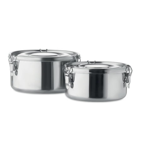 Set personnalisable de 2 boîtes à déjeuner en inox de 450 et 900 ml