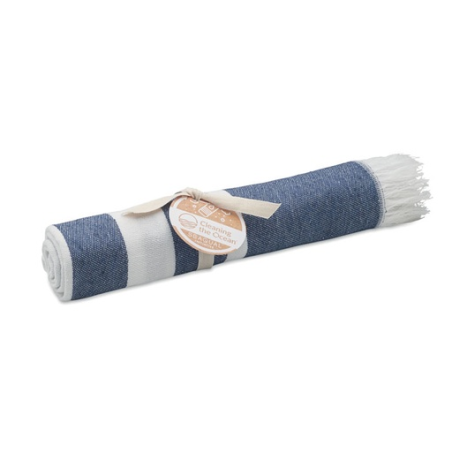 Serviette personnalisable de hammam ou de plage en coton et polyester recyclé 300g/m2 100x170 cm