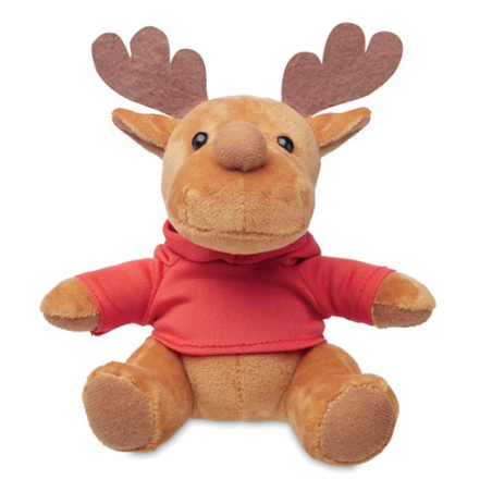 Peluche de noël Renne avec pull à capuche en PET