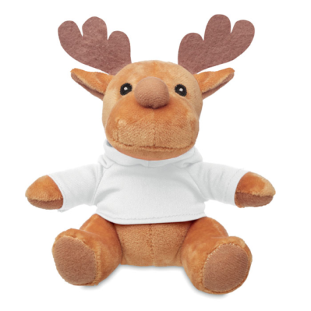 Peluche de noël Renne avec pull à capuche en PET