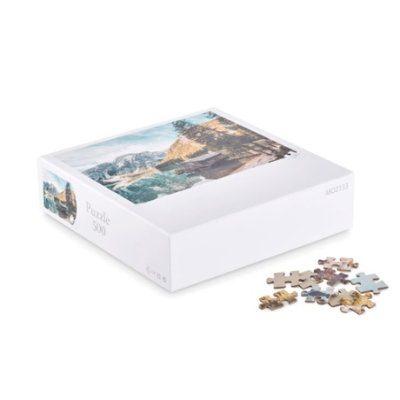 Puzzle personnalisable de 500 pièces en boîte en carton "Montagne"