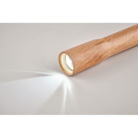 Lampe torche personnalisable en bois avec lumière COB 5w