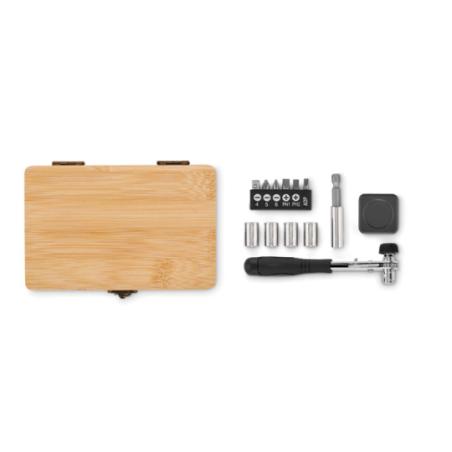 Set d'outils personnalisable en bambou - 13 pièces