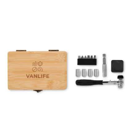 Set d'outils personnalisable en bambou - 13 pièces